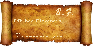 Báber Florencia névjegykártya
